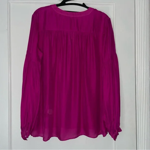 NWT Parker Sz Small Silk Fuchsia Pink Blend Blouse $228 - Picture 3 of 5